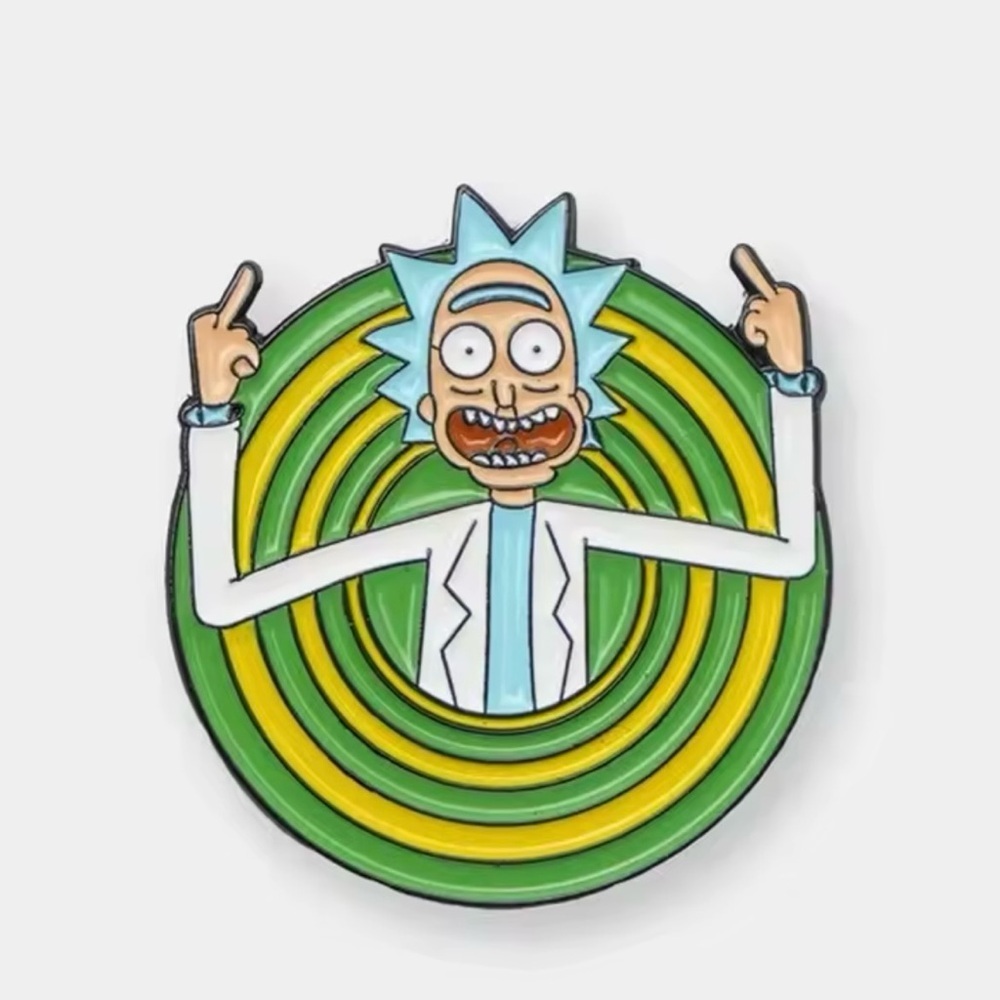 Rick and Morty Enamel Pin – Funny Sci-Fi Weirdcore Geek Brooch